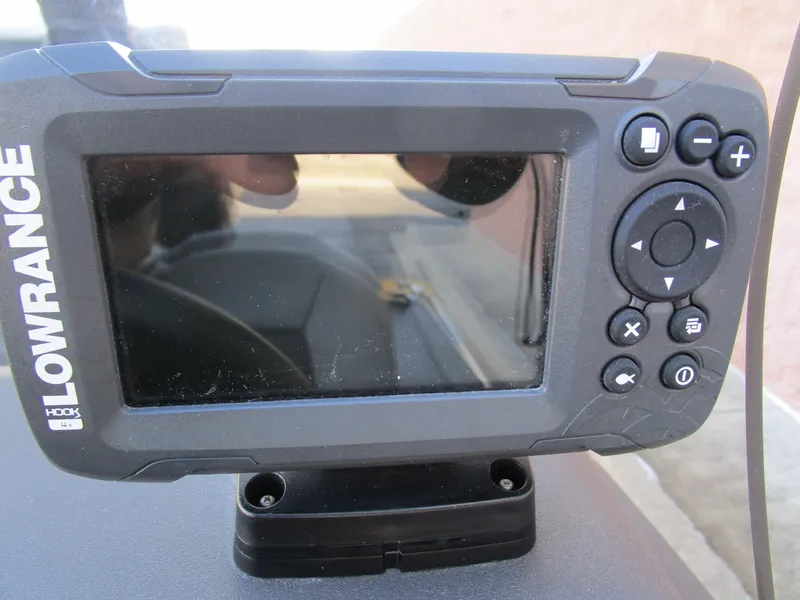 Slide: The Image of Lowrance fish finder on 2023 Tracker Bass Tracker Classic XL boat. - 21