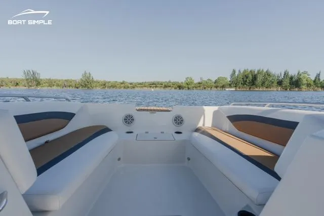 Slide: The Image of Interior view of 2022 Starcraft SVX 171 OB boat with comfortable seating. - 8