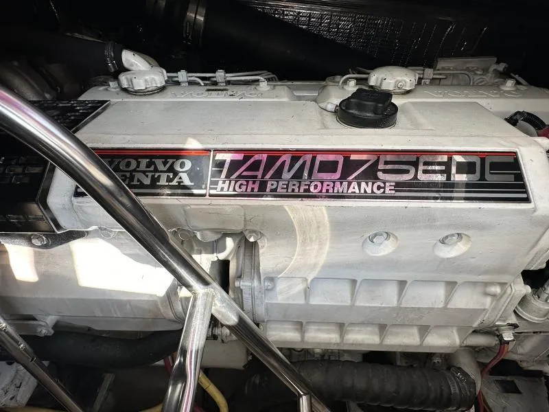 Slide: The Image of Volvo Penta TAMD75EDC engine in 2005 Cruisers Yachts 440 Express, high-performance marine engine. - 33