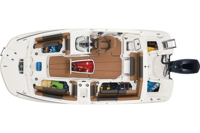 Slide: The Image of 2025 Tahoe 1950 boat on trailer, parked outdoors under a clear sky. - 10