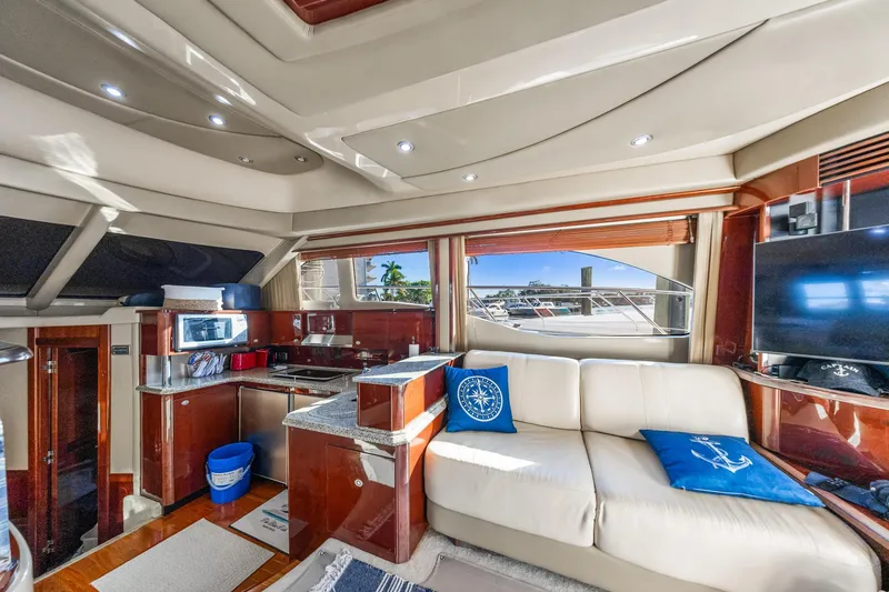 Slide: The Image of Luxurious interior of 2007 Sea Ray 52 Sedan Bridge yacht with modern amenities. - 37