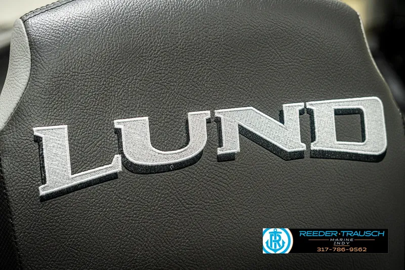 Slide: The Image of Close-up of 2025 Lund 1775 Impact XS seat with logo. - 41