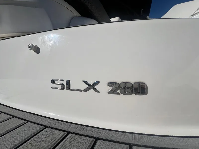 Slide: The Image of Close-up of 2018 Sea Ray 280 SLX boat model emblem. - 3
