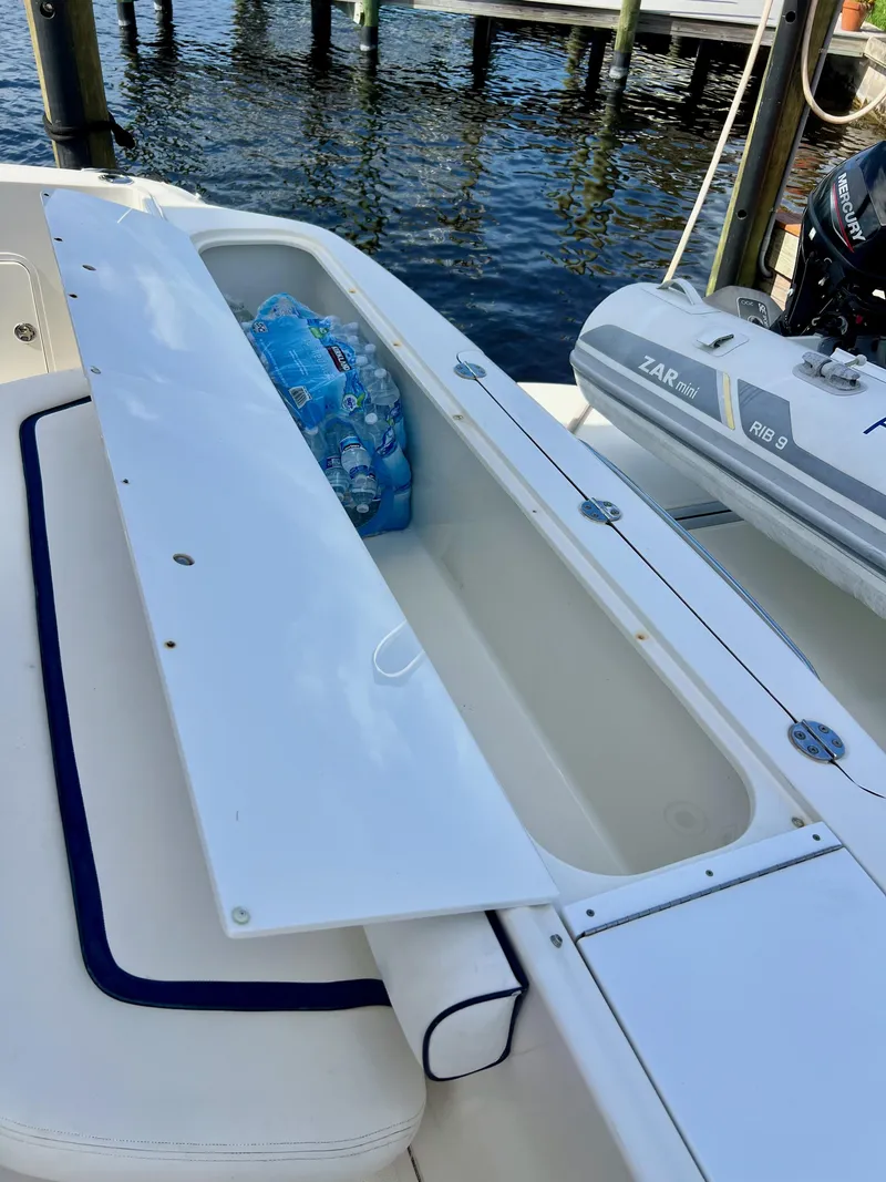 Slide: The Image of Open storage compartment on 2007 Sea Ray 52 Sedan Bridge yacht, dockside view. - 17