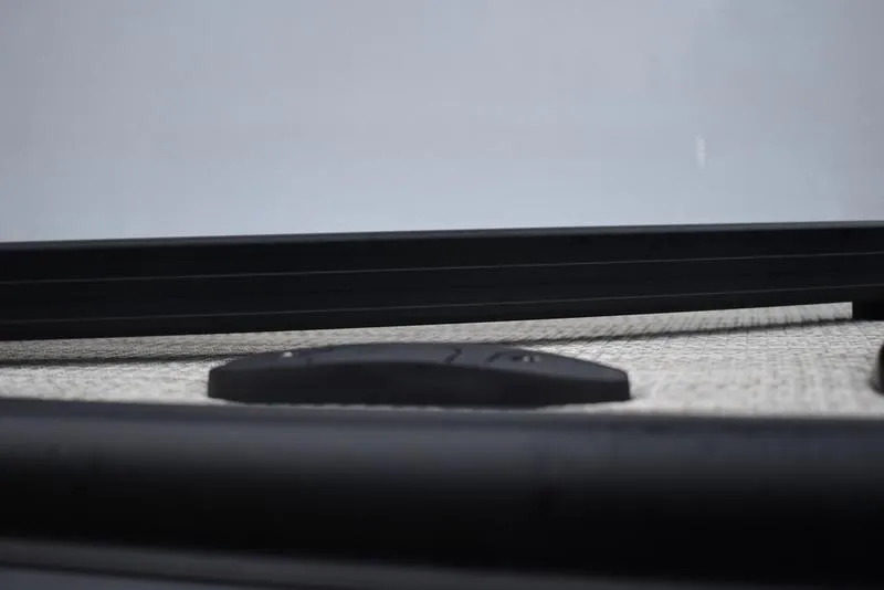 Slide: The Image of 2023 Lowe SF212 Walk-Through boat deck detail, featuring sleek design elements. - 10