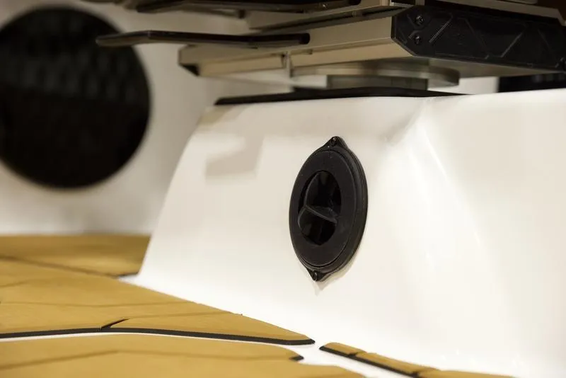 Slide: The Image of 2025 Malibu 22 MXZ interior detail with speaker and seating. - 16