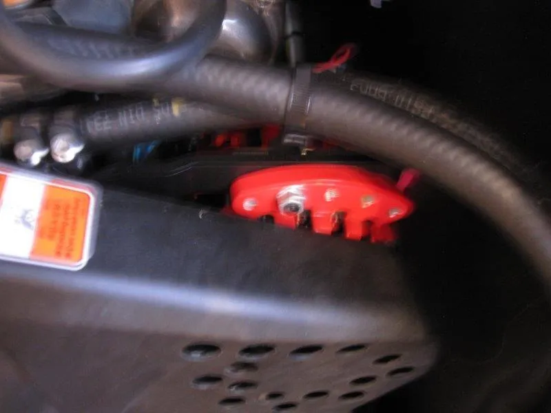 Slide: The Image of Engine compartment of 2021 Jeanneau Sun Odyssey 440 sailboat, featuring hoses and components. - 27