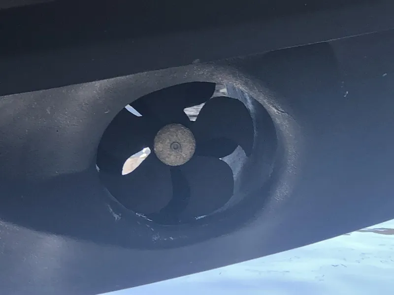 Slide: The Image of Close-up of 2014 Sea Ray 370 Venture boat propeller. - 10