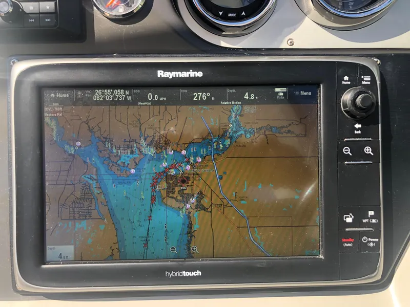 Slide: The Image of Raymarine navigation system on 2014 Sea Ray 370 Venture displaying nautical chart. - 34