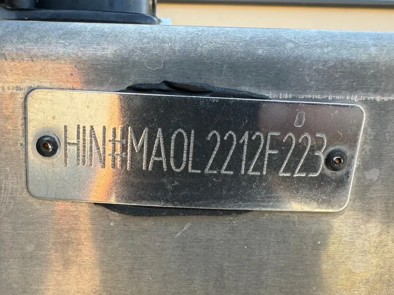 Slide: The Image of Massimo Marine P23 MAX 2023 boat hull identification number plate. - 25