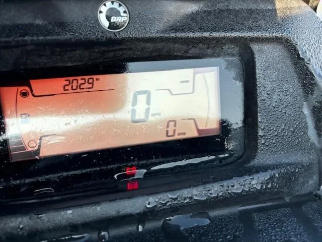 Slide: The Image of 2021 Sea-Doo GTI 90 dashboard display with water droplets. - 5