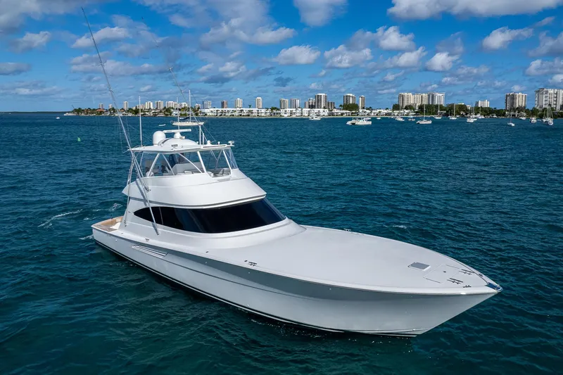 Slide: The Image of Viking 68 KEMOSABE - Starboard Bow Aerial Profile - 52