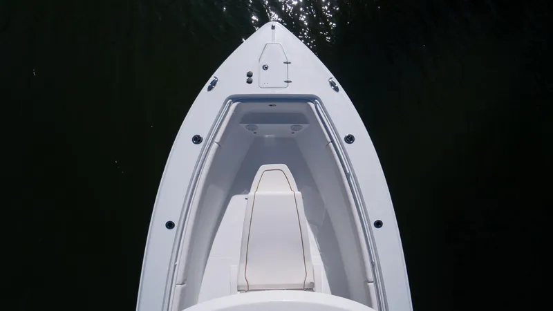 Slide: The Image of Top view of 2025 Sea Hunt Gamefish 27 Coffin Box boat on water. - 3