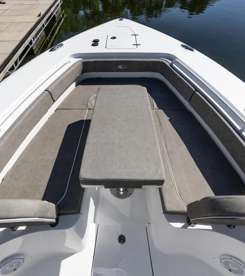 Slide: The Image of 2025 Sea Hunt Gamefish 27 Forward Seating, spacious bow area with cushioned seats. - 4