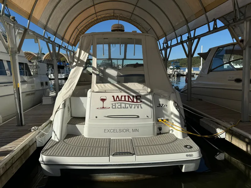 Slide: The Image of 2004 Formula 37 Performance Cruiser docked in marina, Excelsior, MN. - 3