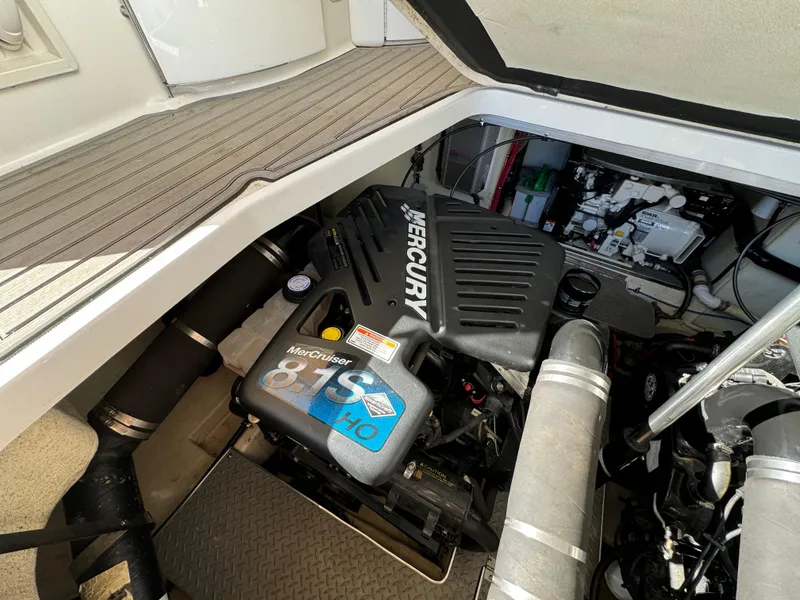 Slide: The Image of Engine compartment of a 2004 Formula 37 Performance Cruiser with Mercury engine. - 37