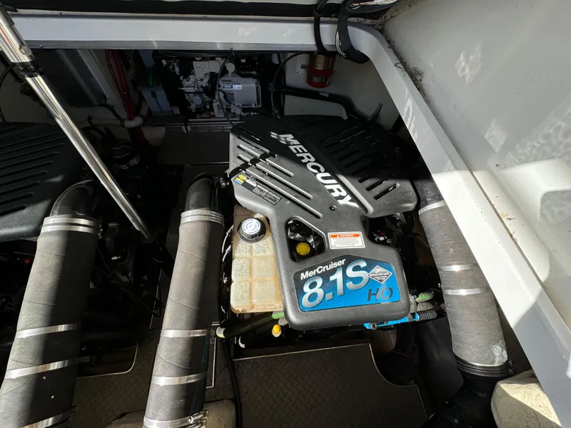Slide: The Image of Engine compartment of a 2004 Formula 37 Performance Cruiser with MerCruiser 8.1S HO engine. - 38