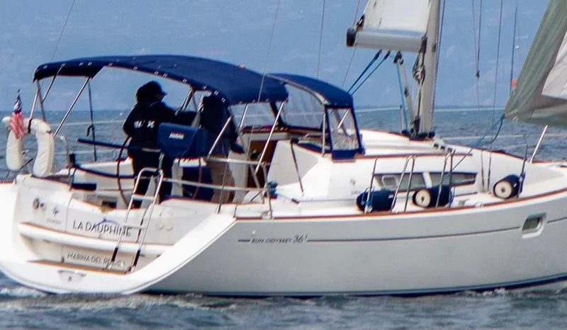 Slide: The Image of 2007 Jeanneau Sun Odyssey 36i sailing on open water. - 0