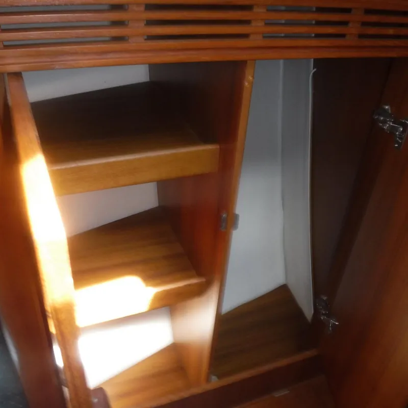 Slide: The Image of Wooden interior shelving in 2001 X-Yachts X-412 Mk III sailboat. - 39