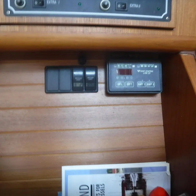 Slide: The Image of Control panel of 2001 X-Yachts X-412 Mk III sailboat interior. - 48