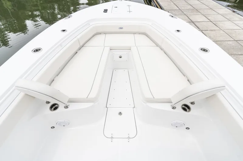 Slide: The Image of 2025 Sea Hunt Gamefish 30 Forward Seating, spacious white deck, modern design. - 30
