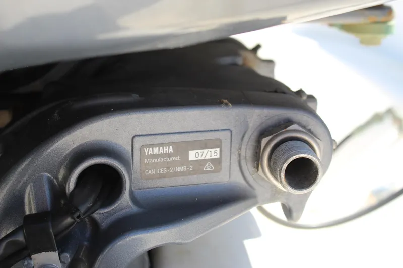 Slide: The Image of Yamaha engine part on 2002 Contender 31 CC boat, manufactured 07/15. - 30