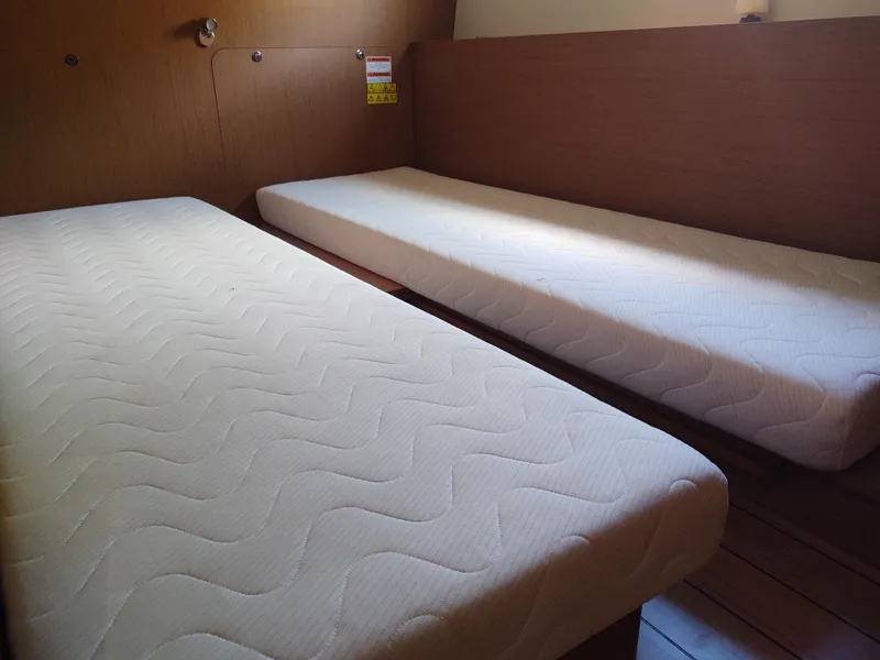 Slide: The Image of Lazybones port guest cabin - may be twins or double  - 17