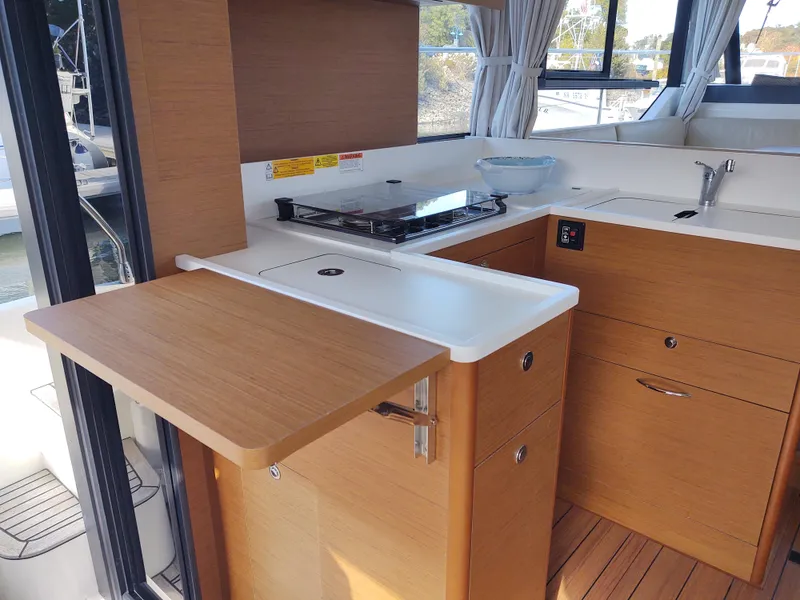 Slide: The Image of Lazybones Galley aft with shelf up - 32