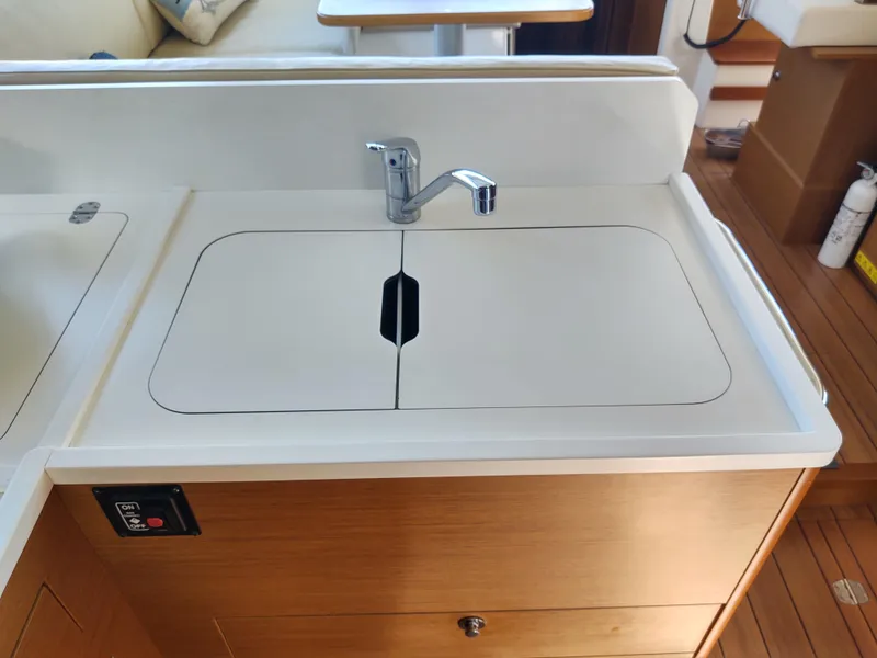 Slide: The Image of Lazybones Galley sink covered - 34