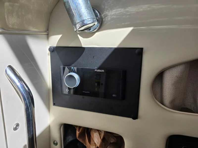 Slide: The Image of Fusion stereo system on 2009 Grady-White Marlin 300 boat interior. - 20