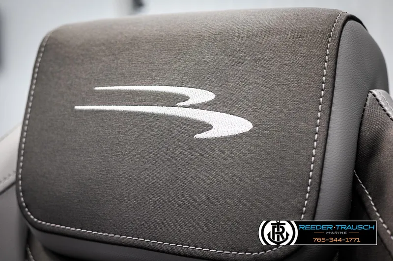 Slide: The Image of Close-up of 2025 Bennington 21 SLSE boat seat with logo embroidery. - 36