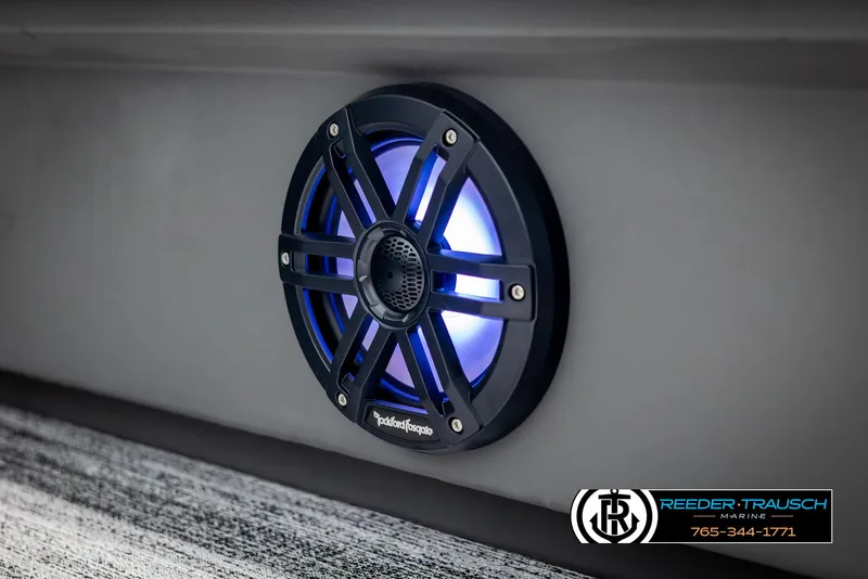Slide: The Image of LED-lit speaker on 2025 Bennington 21 SLSE boat. - 41
