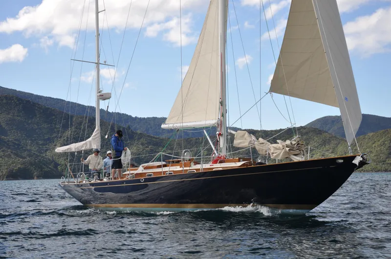 Slide: The Image of Sailing yacht Sparkman & Stephens S&S 45, 2010 model, cruising on open water. - 14