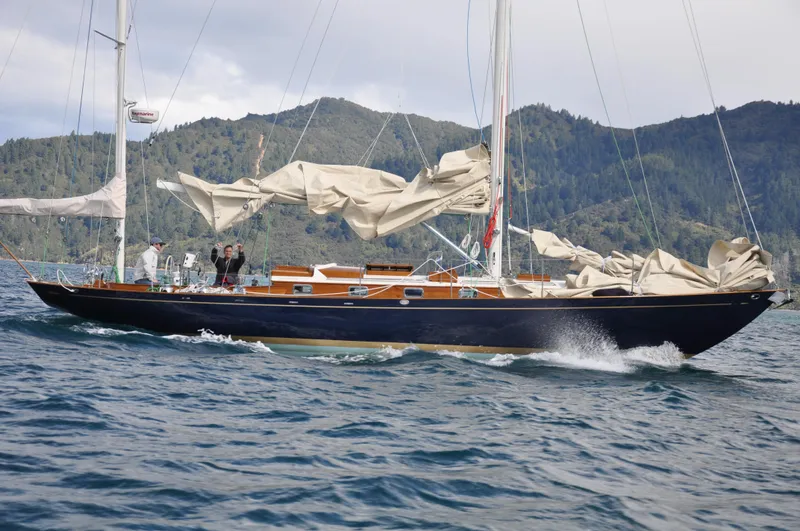 Slide: The Image of Sailing yacht Sparkman & Stephens S&S 45, 2010 model, cruising on scenic waters. - 21