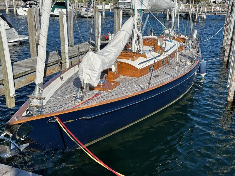 Slide: The Image of Elegant 2010 Sparkman & Stephens S&S 45 yacht docked in a marina. - 23
