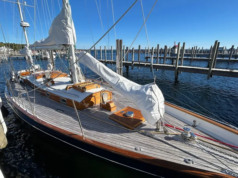 Slide: The Image of Sailing yacht Sparkman & Stephens S&S 45, 2010 model, docked at marina. - 27