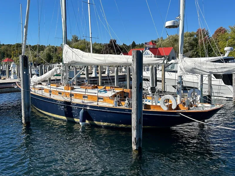 Slide: The Image of Sailboat Sparkman & Stephens S&S 45, 2010 model, docked in a marina. - 30