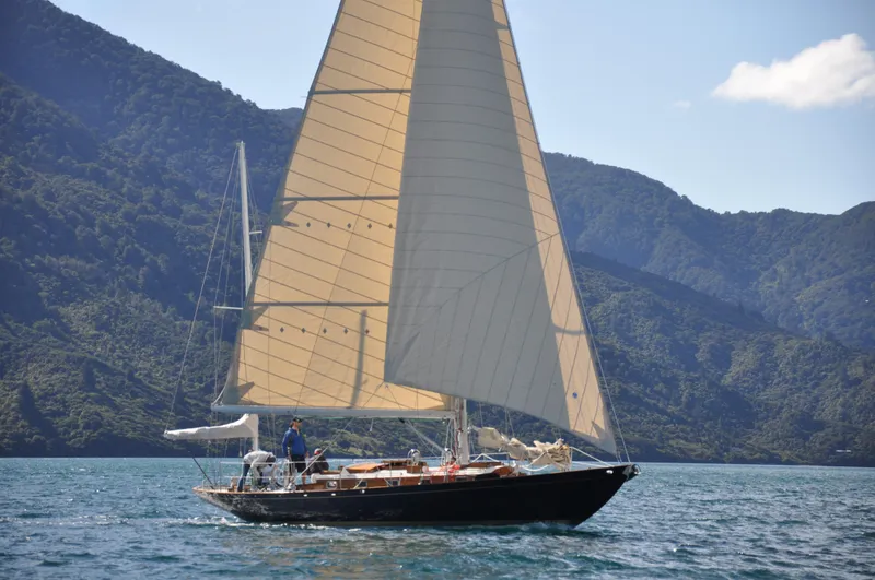 Slide: The Image of Sailing yacht Sparkman & Stephens S&S 45, 2010 model, cruising on scenic waters. - 6