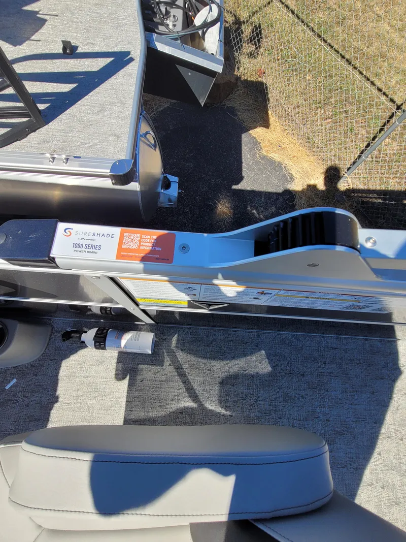 Slide: The Image of 2025 Trifecta 22TRFCLE275 boat interior with seating and deck details. - 11