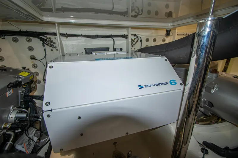Slide: The Image of Seakeeper 6 stabilizer in 2024 Riviera 4600 SY yacht engine room. - 13