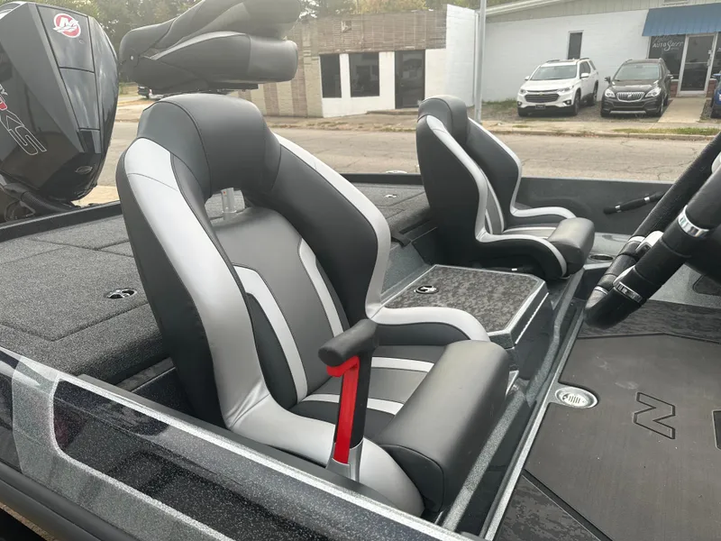 Slide: The Image of 2025 Nitro Z21 XL Pro boat interior with sleek, modern seating design. - 12