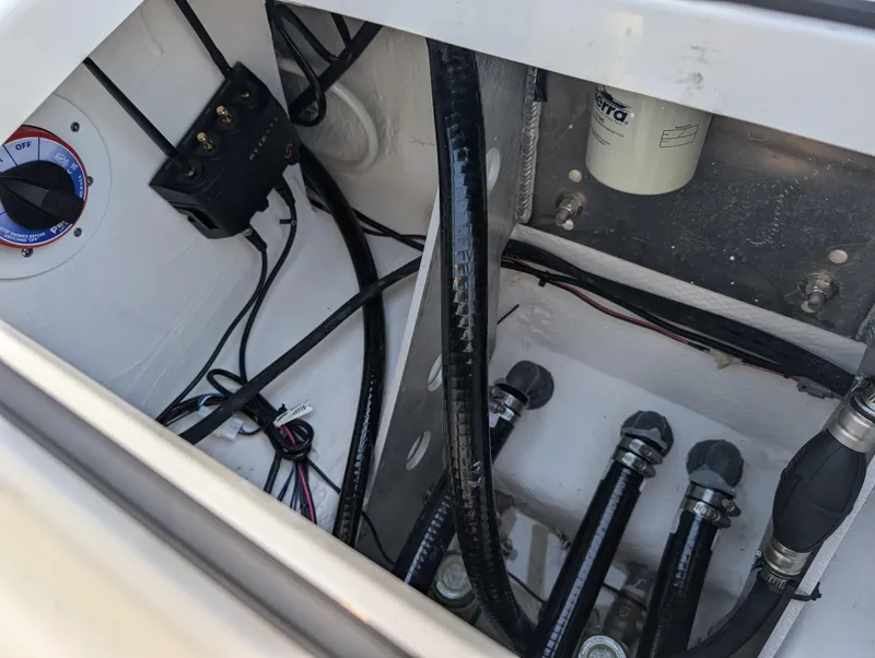 Slide: The Image of 2025 Skeeter SX 2550 Family boat interior wiring and components. - 36
