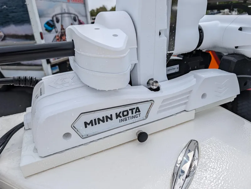Slide: The Image of Minn Kota Instinct motor on 2025 Skeeter SX 2350 boat. - 26