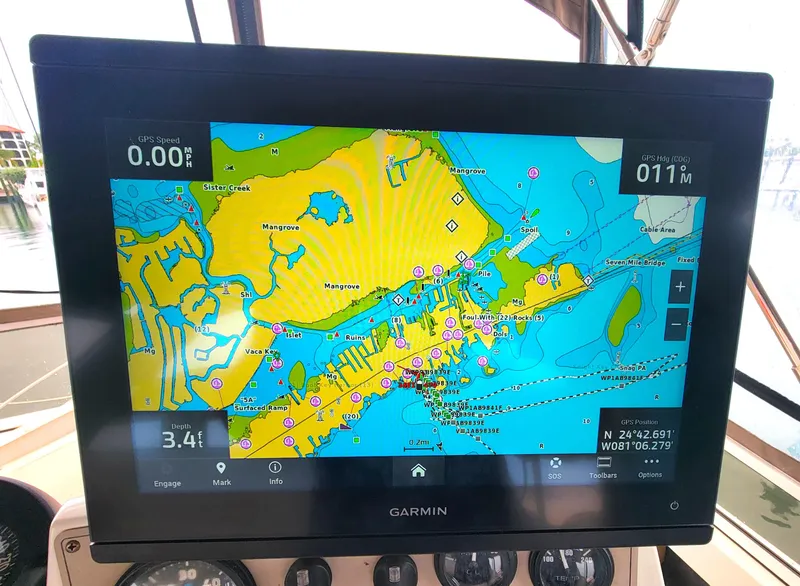 Slide: The Image of Garmin navigation display on 1999 Carver 356 Aft Cabin Motor Yacht. - 18