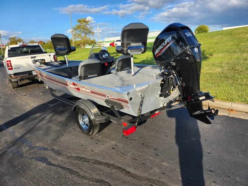 Slide: The Image of 2020 Tracker Bass Tracker Classic XL boat with Mercury engine on trailer. - 4