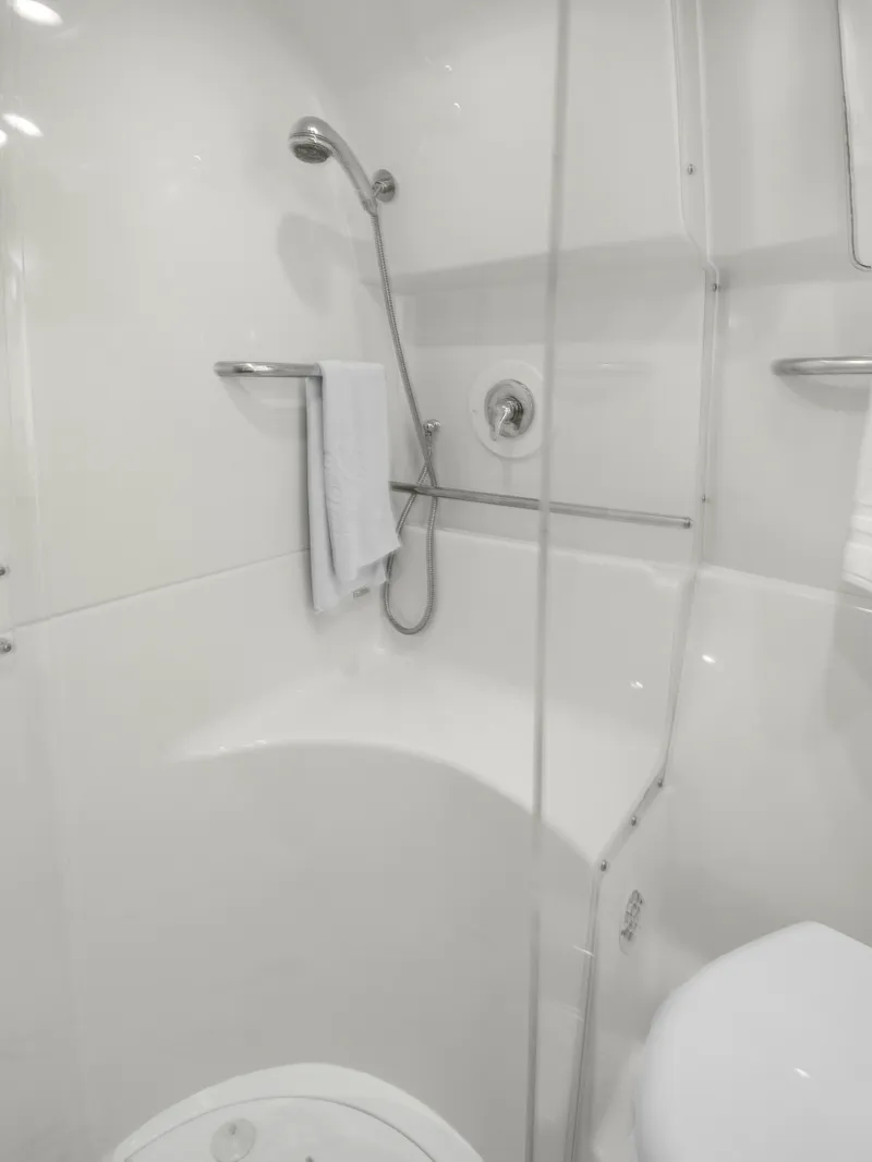 Slide: The Image of 2008 Tiara Yachts 3900 Convertible bathroom with modern shower and sleek design. - 35