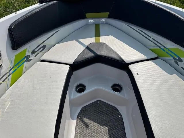 Slide: The Image of 2016 Four Winns H180 boat interior with modern seating design. - 14