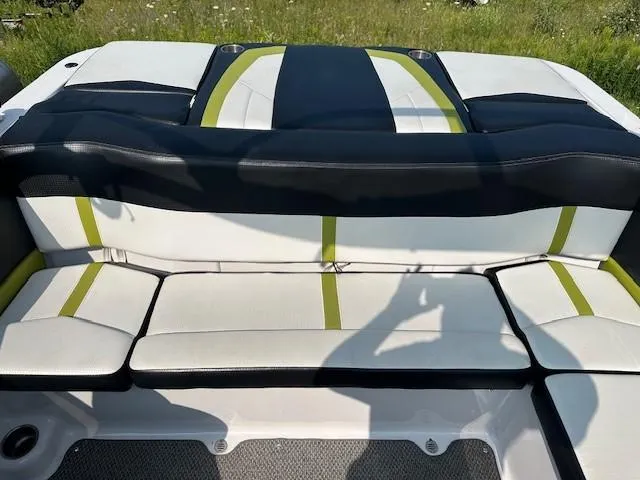 Slide: The Image of 2016 Four Winns H180 boat interior with stylish seating design. - 5