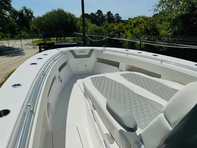 Slide: The Image of 2022 Invincible 36 Open Fisherman boat with spacious seating and sleek design. - 18