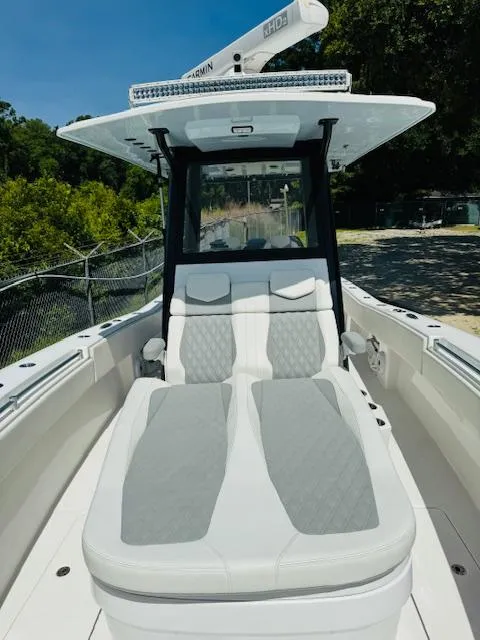 Slide: The Image of 2022 Invincible 36 Open Fisherman boat with sleek seating and modern design. - 20